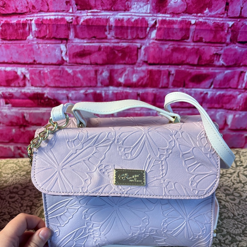 NWT Luv‎ BETSEY Betsey Johnson Pink Butterfly Crossbody Purse Bag